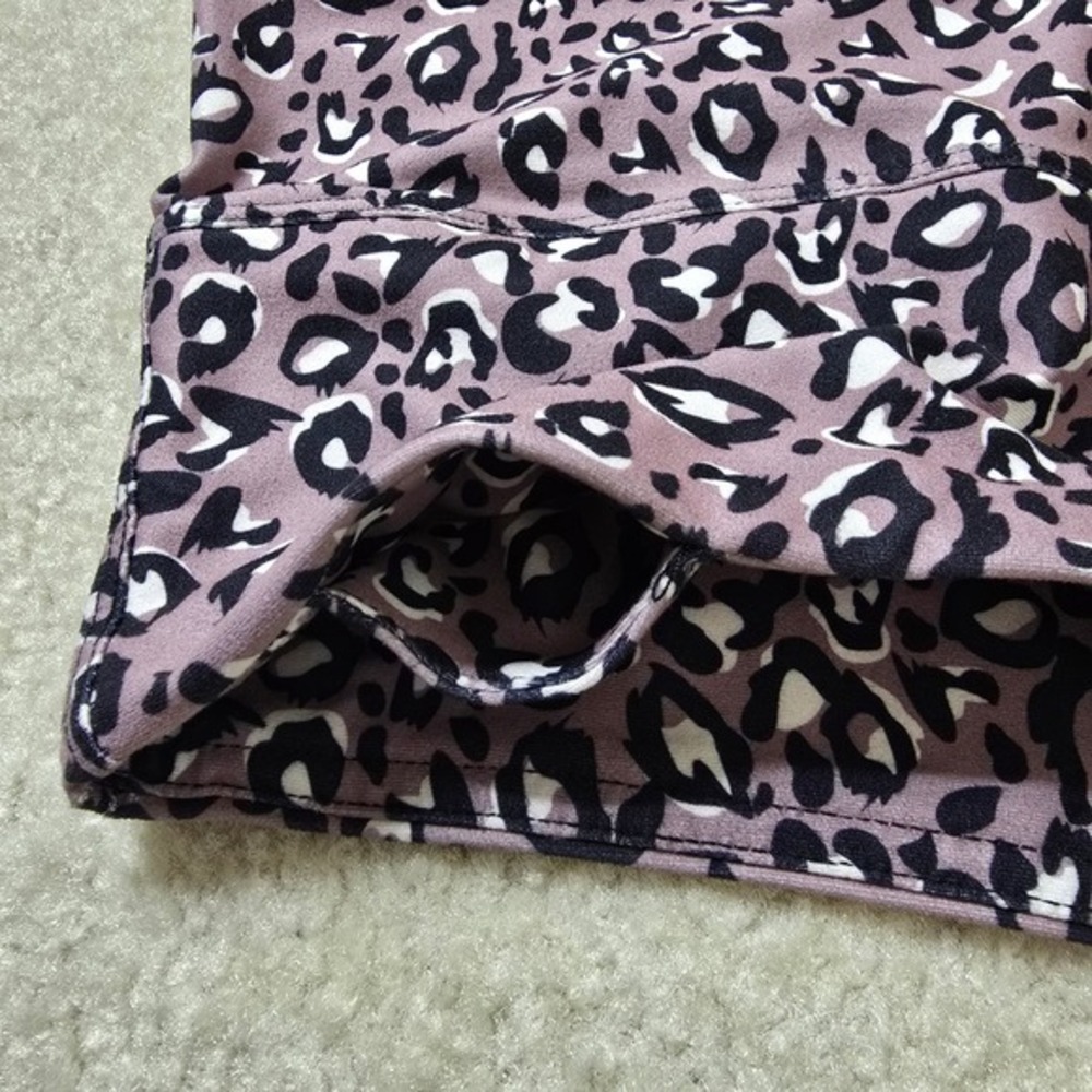 Kyodan Womens Dusty Purple Leopard Print High Rise Activewear Leggings Medium - Picture 3 of 4